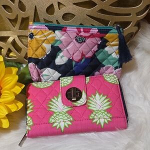 Vibrant Floral Quilted Women's Bag and Wallet Set
